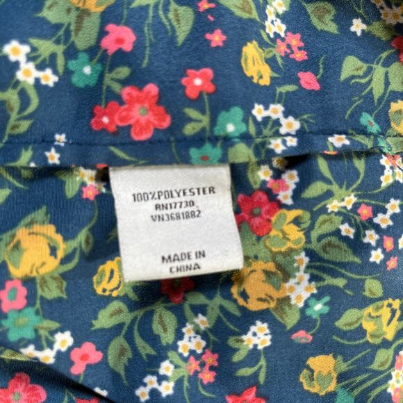 Tucker For Target Mini Dress Women XL Blue Micro Floral Cap Sleeve V-Neck Preppy - Picture 7 of 11